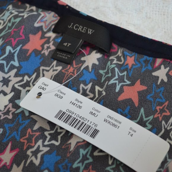 J. Crew Jacuzzi Sexy Girly One-Shoulder Top In Kaleidoscope Star Print N… - Picture 9 of 12